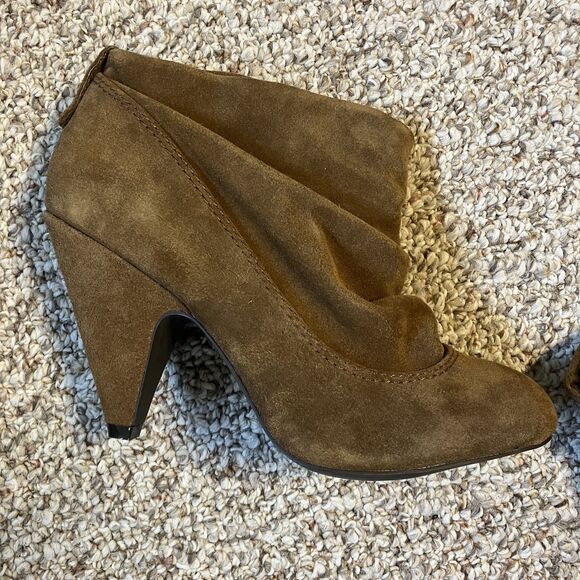 Steve Madden Ollie Suede Heeled Booties Size 9 M Brown Slouchy Ankle Boots - Picture 5 of 11